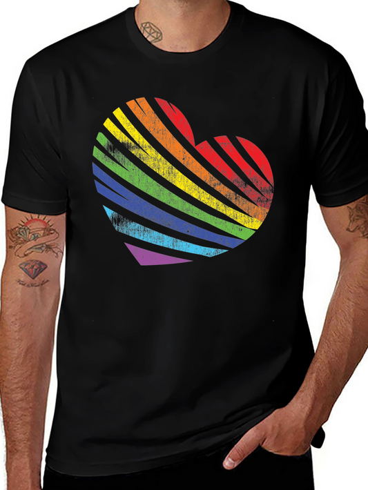Rainbow Heart Graphic Tee - Pride Love