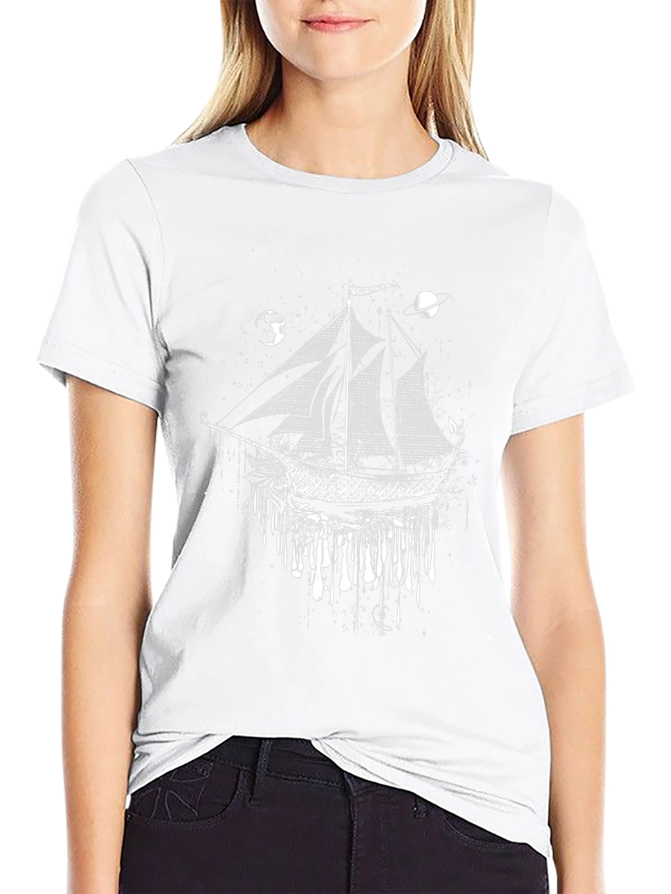 Celestial Ship T-Shirt: Cosmic Voyage