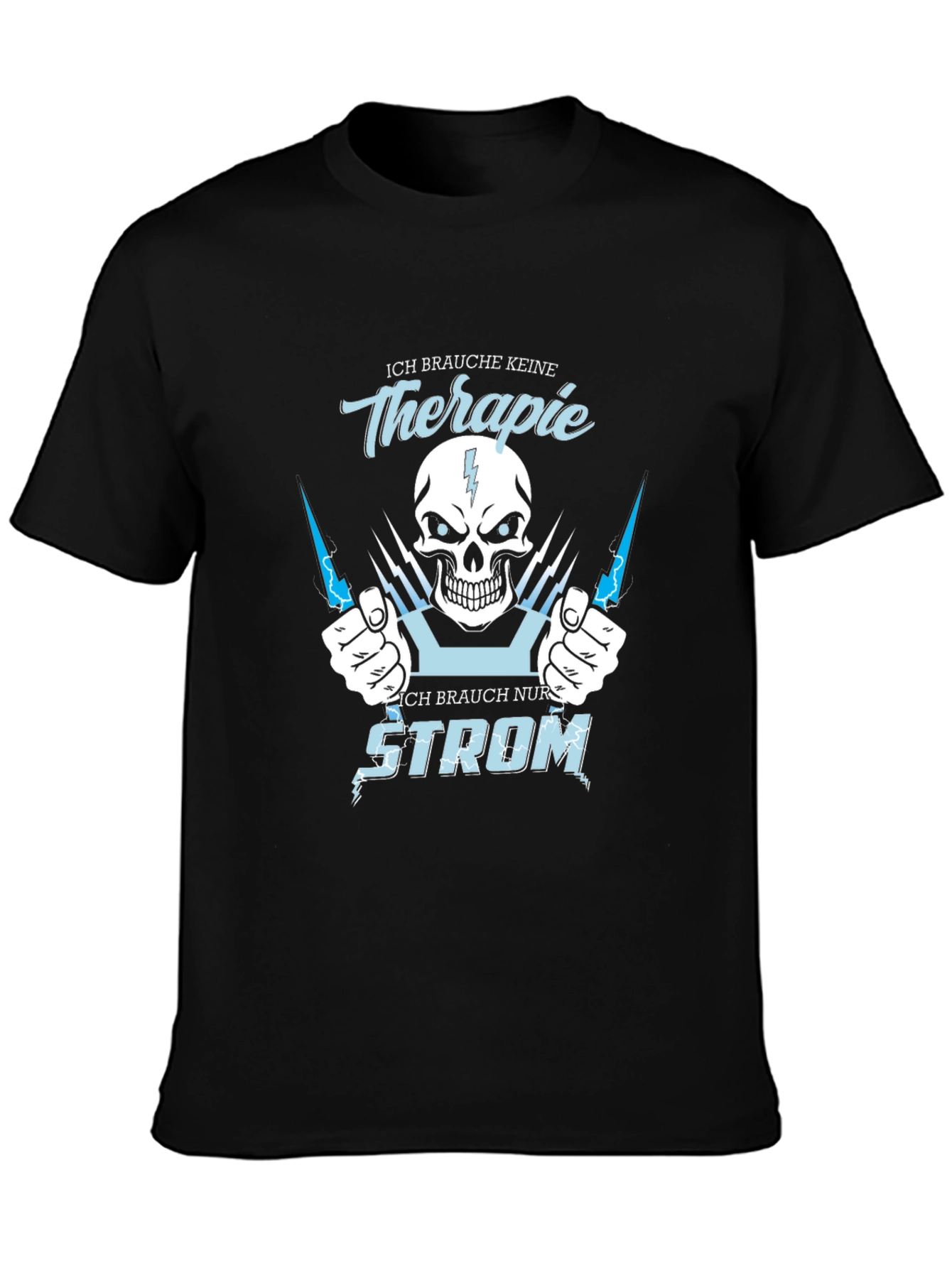 Ich Brauche Strom Graphic Tee - Black Cotton Shirt