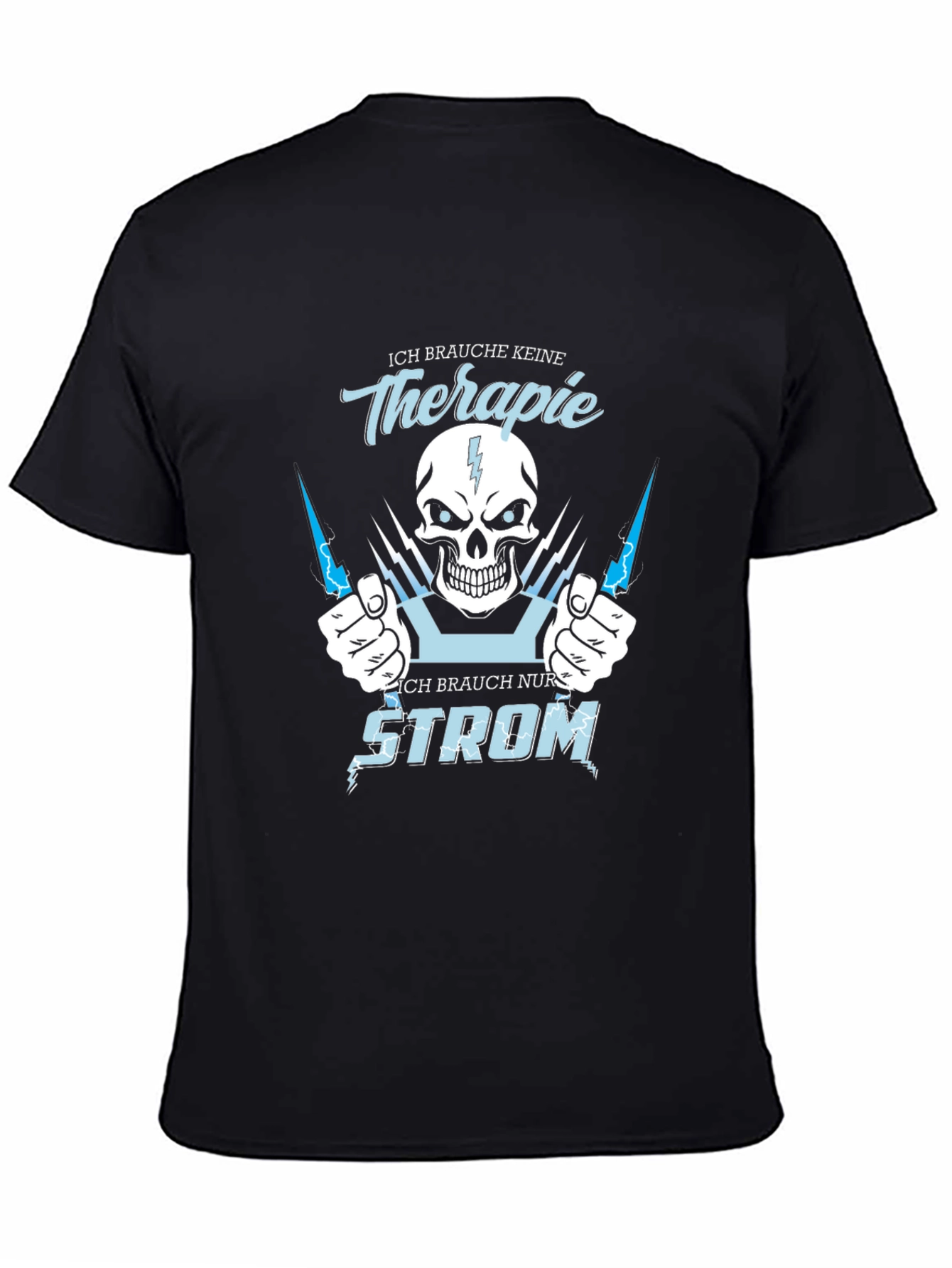 Ich Brauche Strom Graphic Tee - Black Cotton Shirt