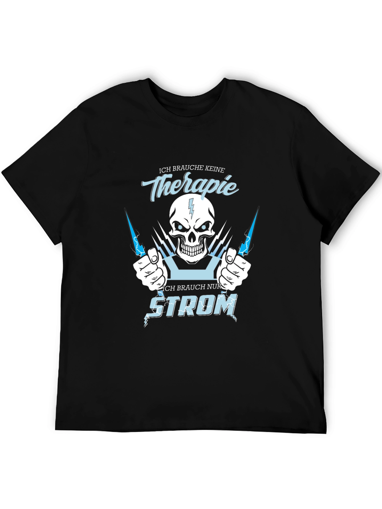 Ich Brauche Strom Graphic Tee - Black Cotton Shirt
