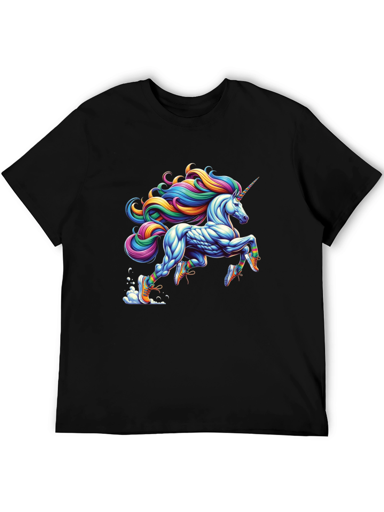 Running Unicorn Black T-Shirt