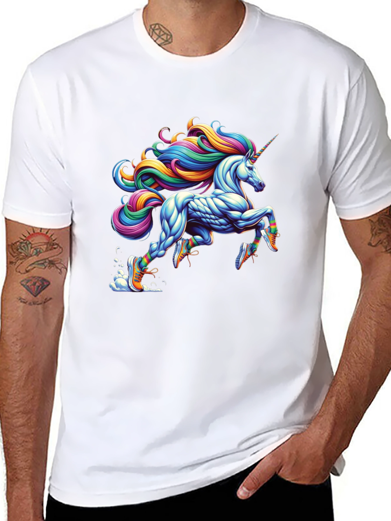 Running Unicorn Black T-Shirt
