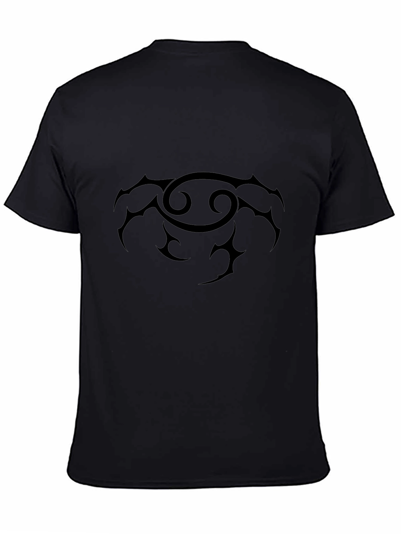 Tribal Cancer Zodiac Black T-Shirt