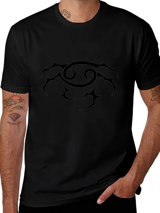 Tribal Cancer Zodiac Black T-Shirt