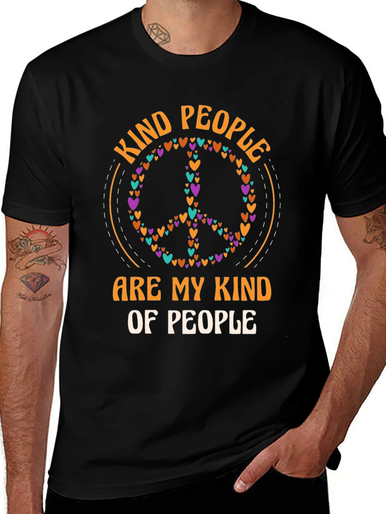Kind People Heart Peace Sign T-Shirt