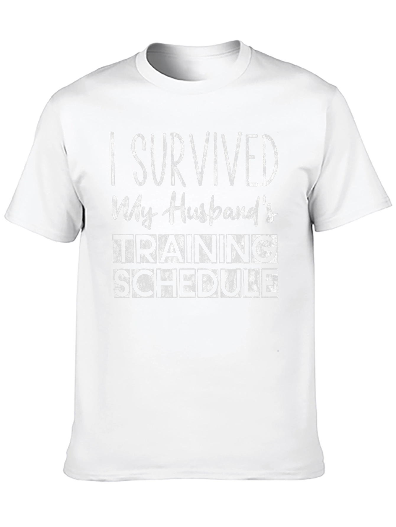 Humorous I Survived Husbands Training Black T-Shirt