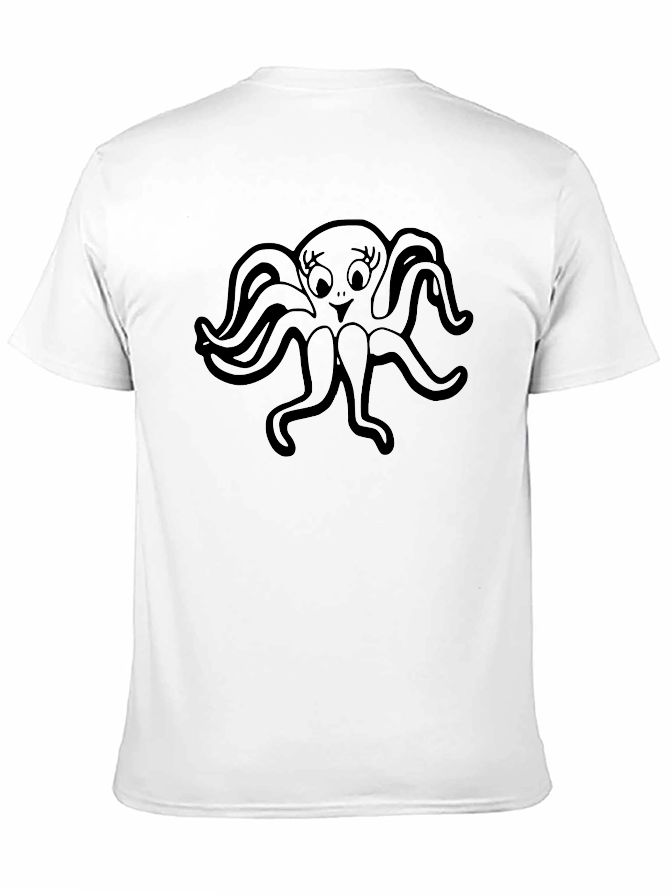 Cute Octopus Graphic Black T-Shirt