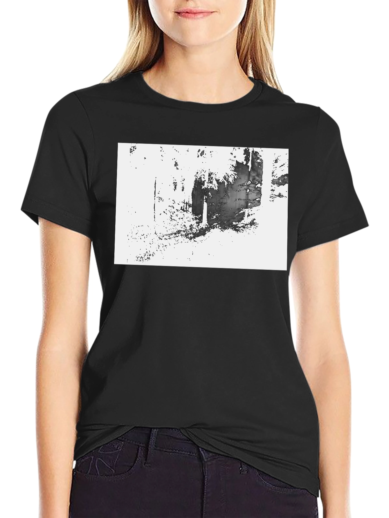 Abstract Graphic Black T-Shirt