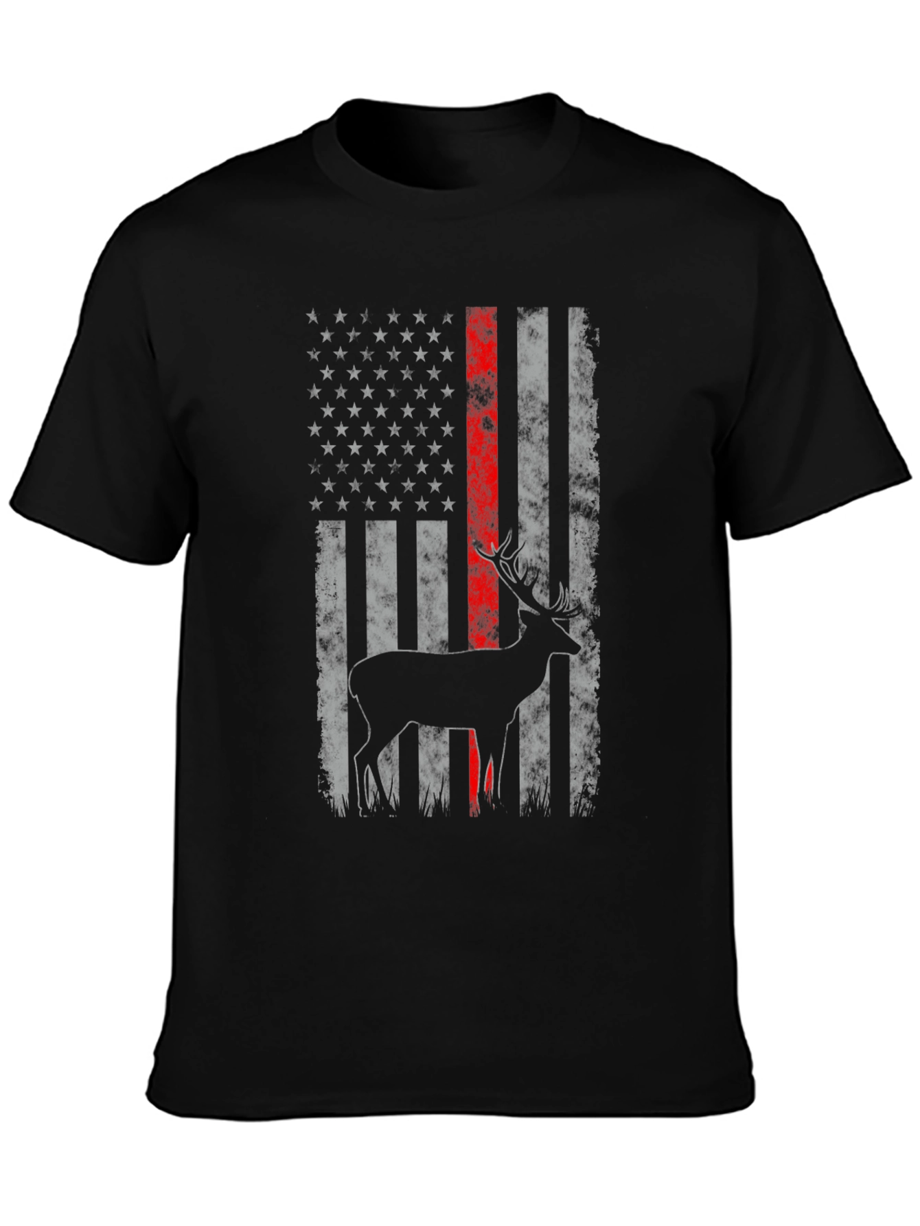 Deer American Flag Graphic T-Shirt