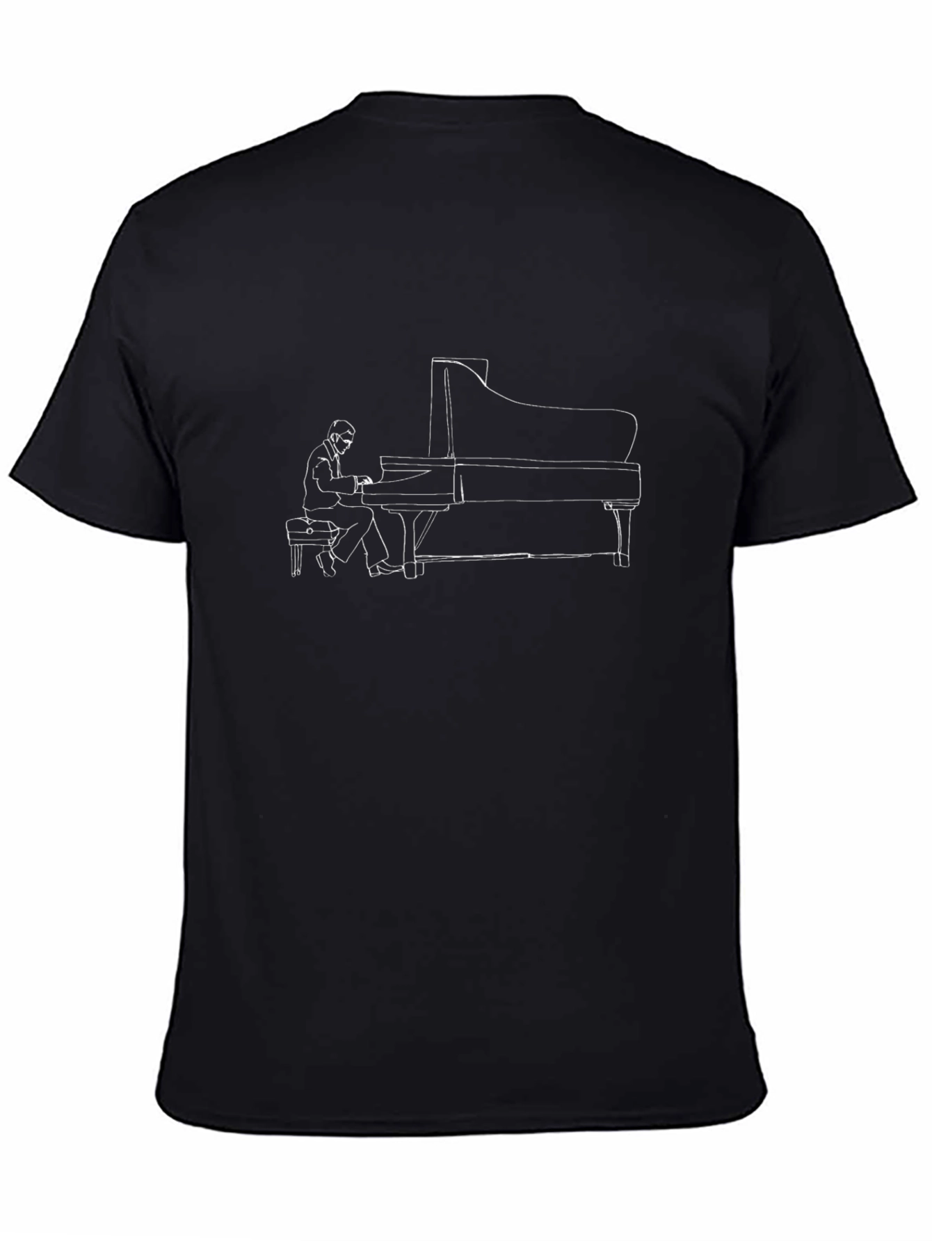 Piano Player Graphic Black T-Shirt