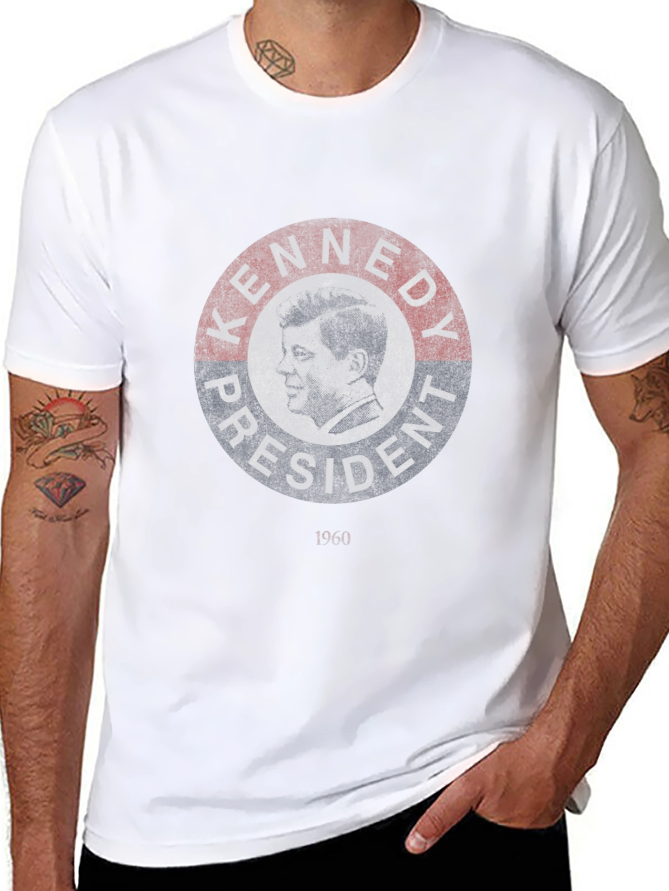 Kennedy President Graphic Print Black T-Shirt