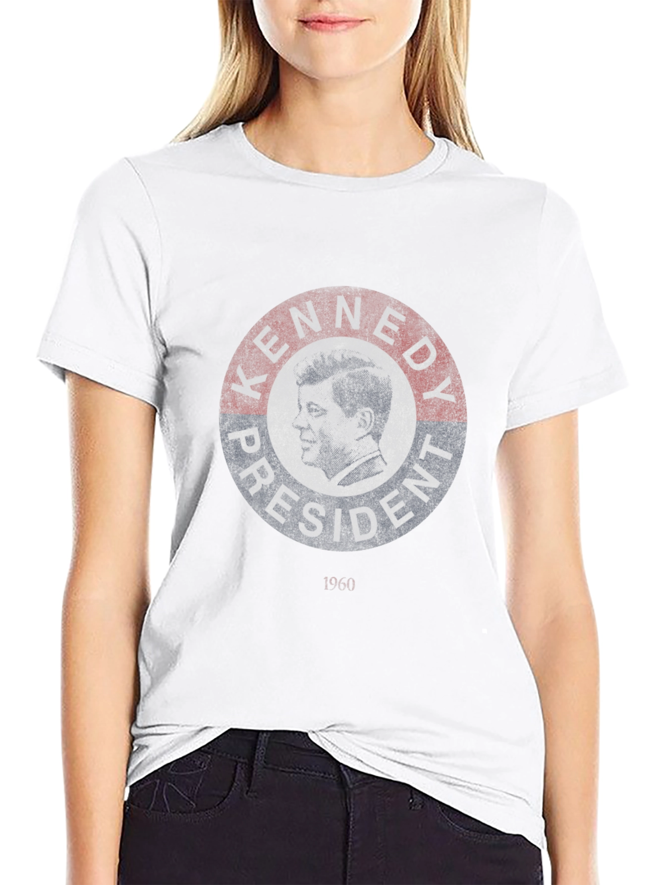 Kennedy President Graphic Print Black T-Shirt