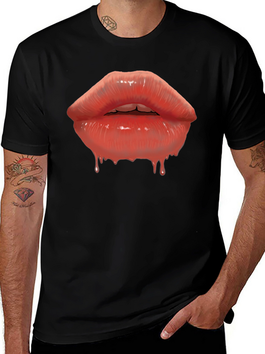Lips Graphic T-Shirt - Mens Black Tee