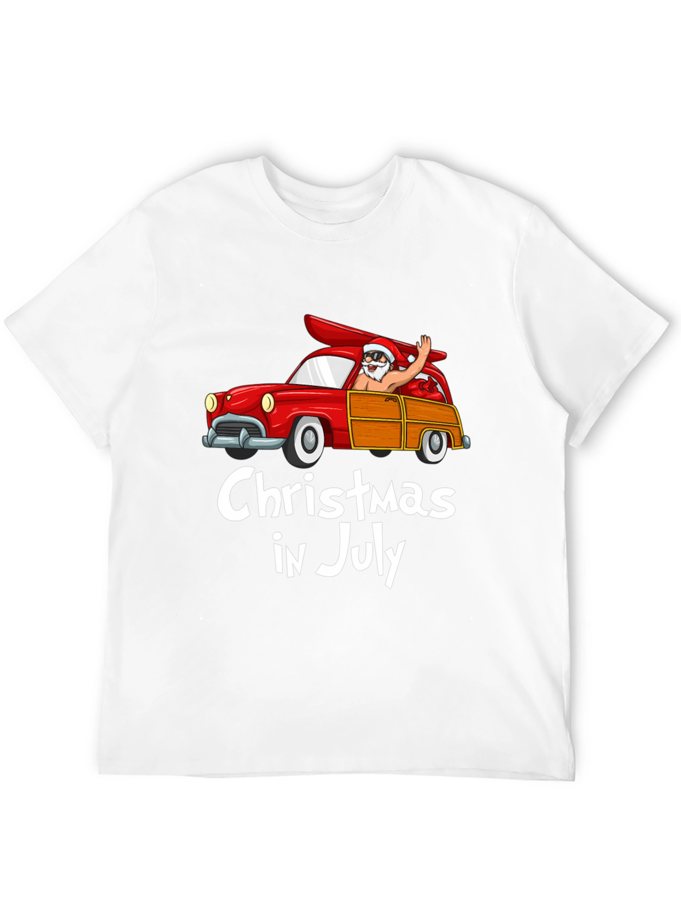 Christmas in July T-Shirt - Santa Surf Car