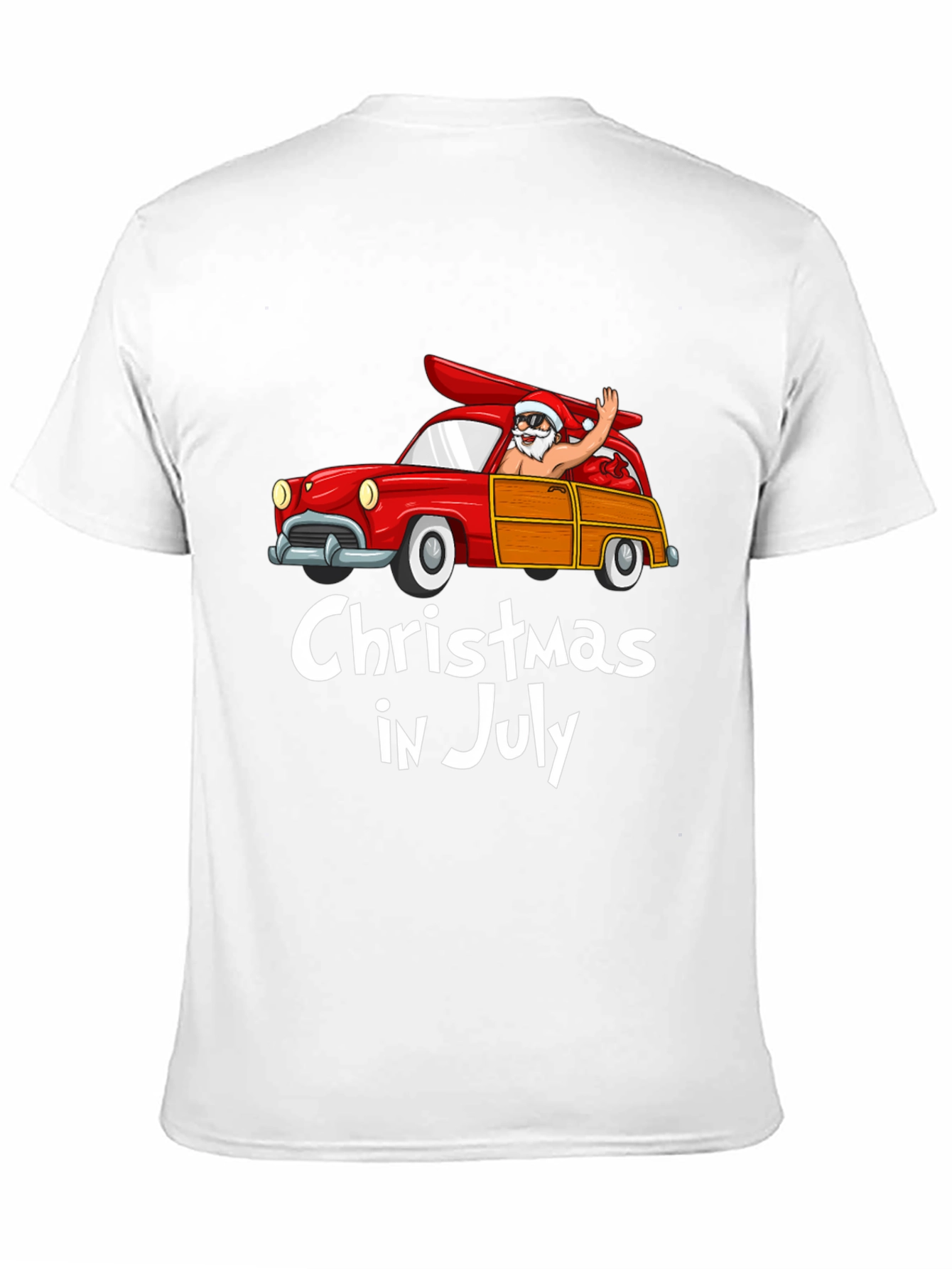 Christmas in July T-Shirt - Santa Surf Car