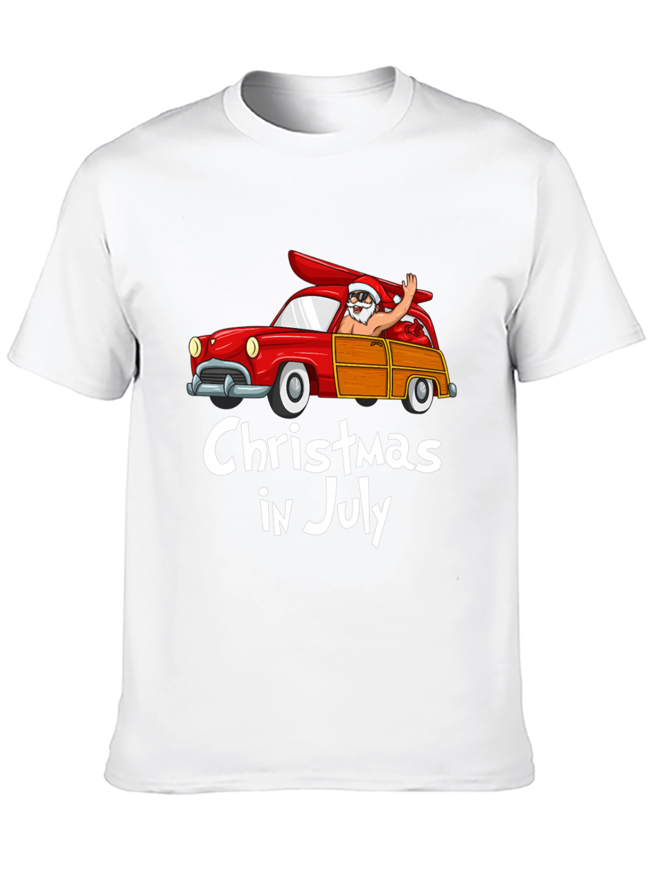 Christmas in July T-Shirt - Santa Surf Car