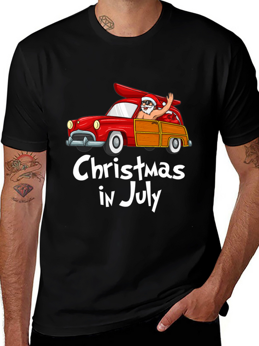 Christmas in July T-Shirt - Santa Surf Car