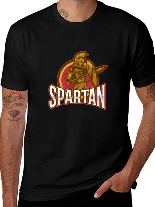 Spartan Warrior Graphic T-Shirt - Black