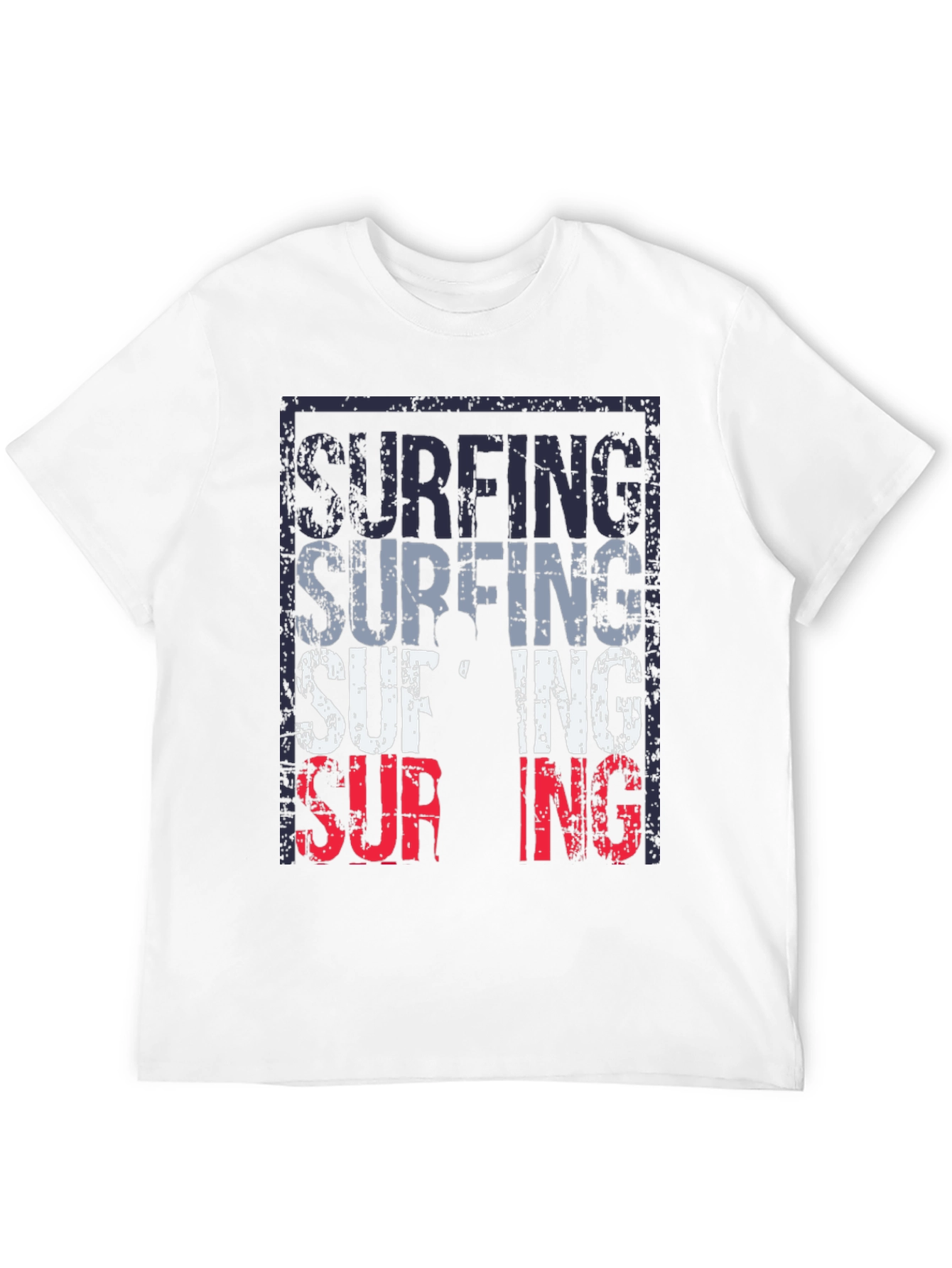 Surfing Graphic T-Shirt Black Mens Fashion Tee