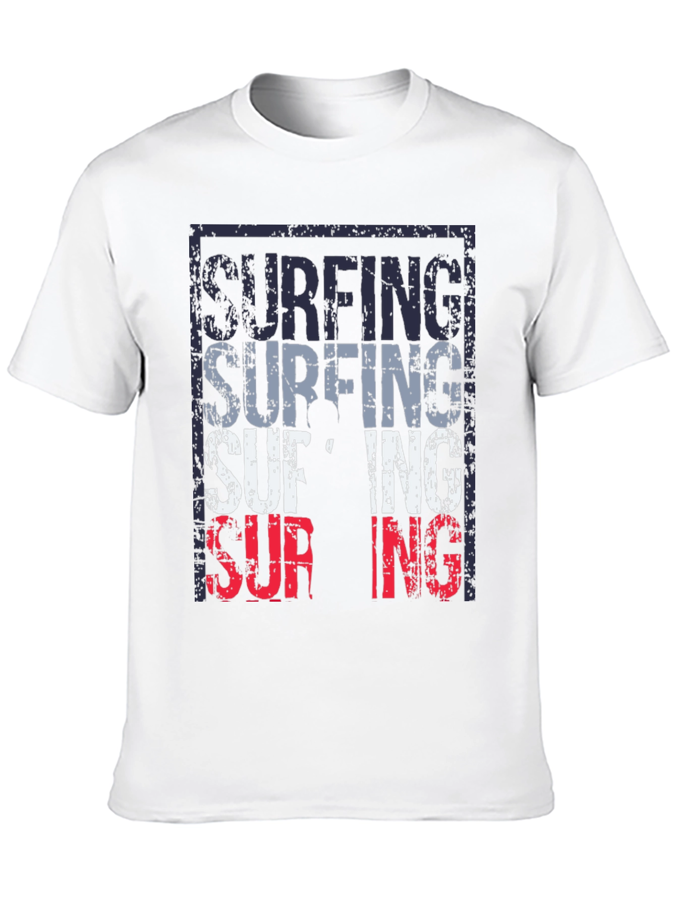 Surfing Graphic T-Shirt Black Mens Fashion Tee