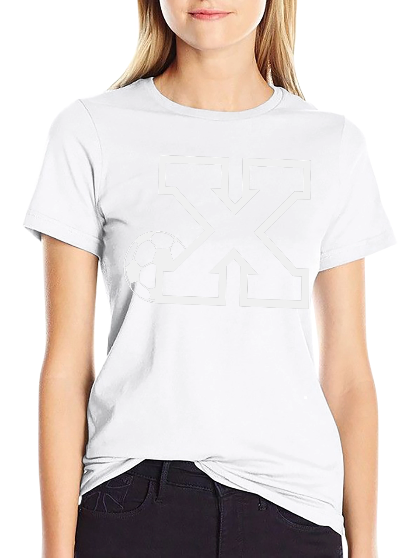 Soccer Initial X Black T-Shirt