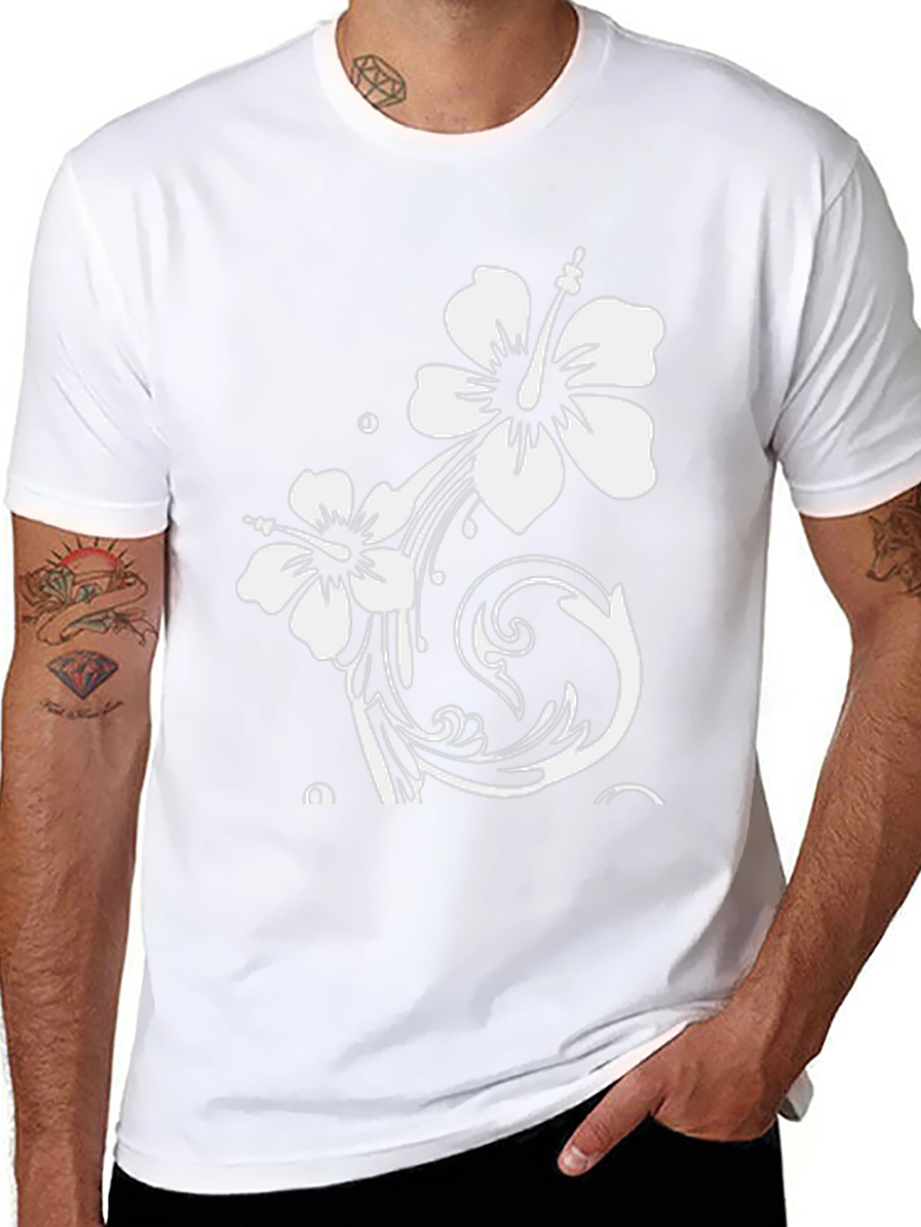 Floral Print Tee - Black Casual Shirt