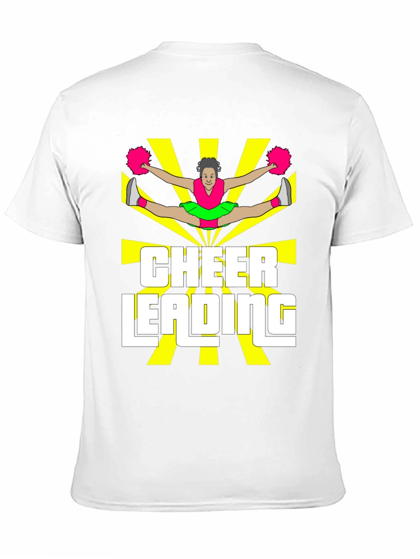 Cheerleading Graphic Tee - Black Cotton T-Shirt