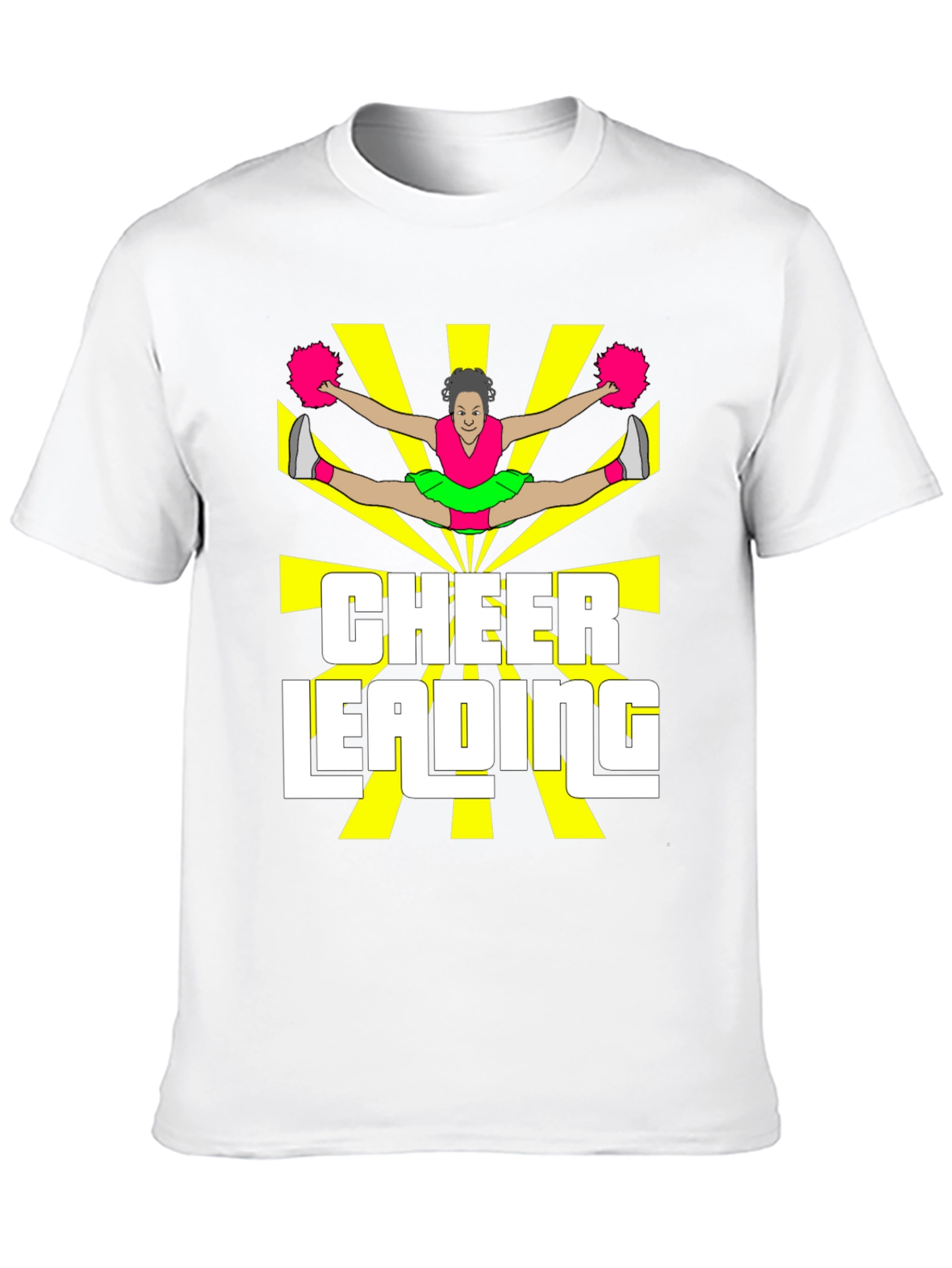 Cheerleading Graphic Tee - Black Cotton T-Shirt
