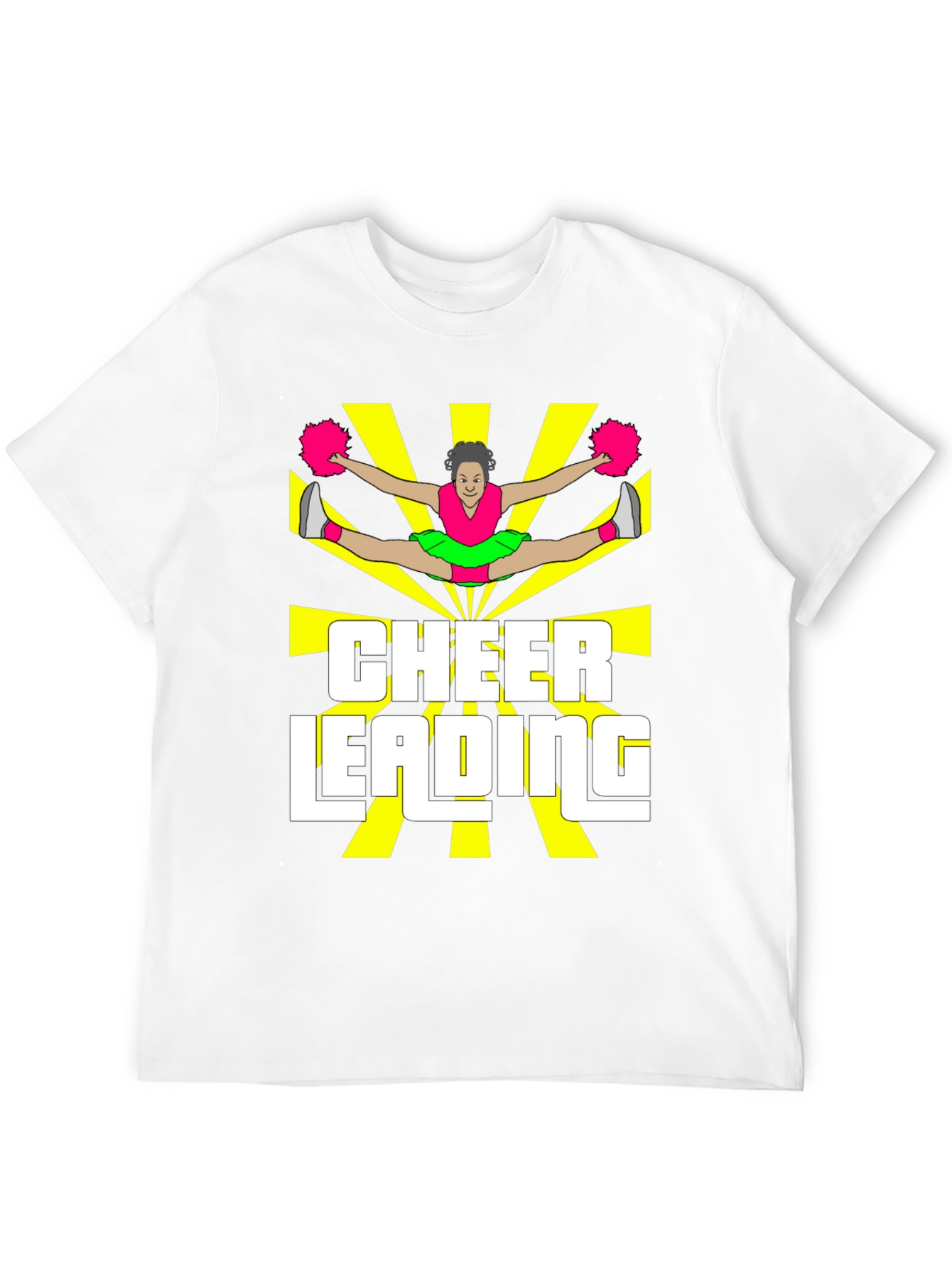 Cheerleading Graphic Tee - Black Cotton T-Shirt