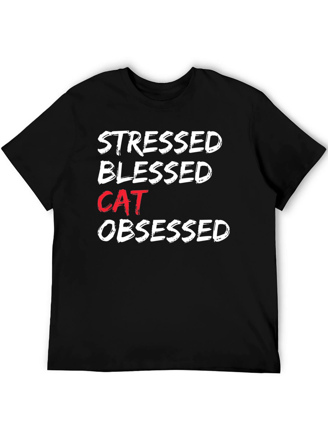 Stressed Blessed Cat Obsessed Graphic Tee