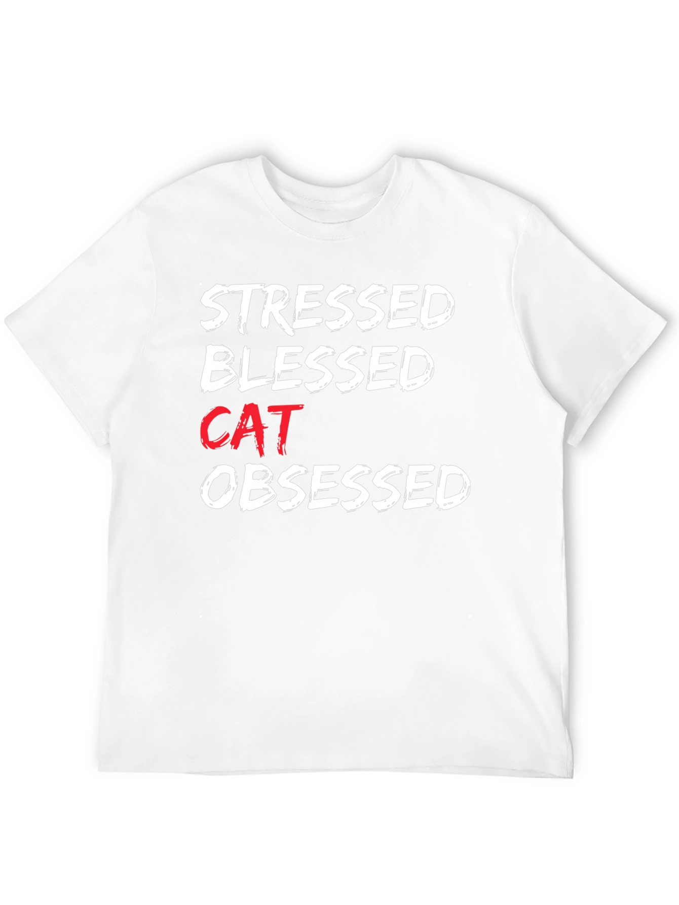 Stressed Blessed Cat Obsessed Graphic Tee