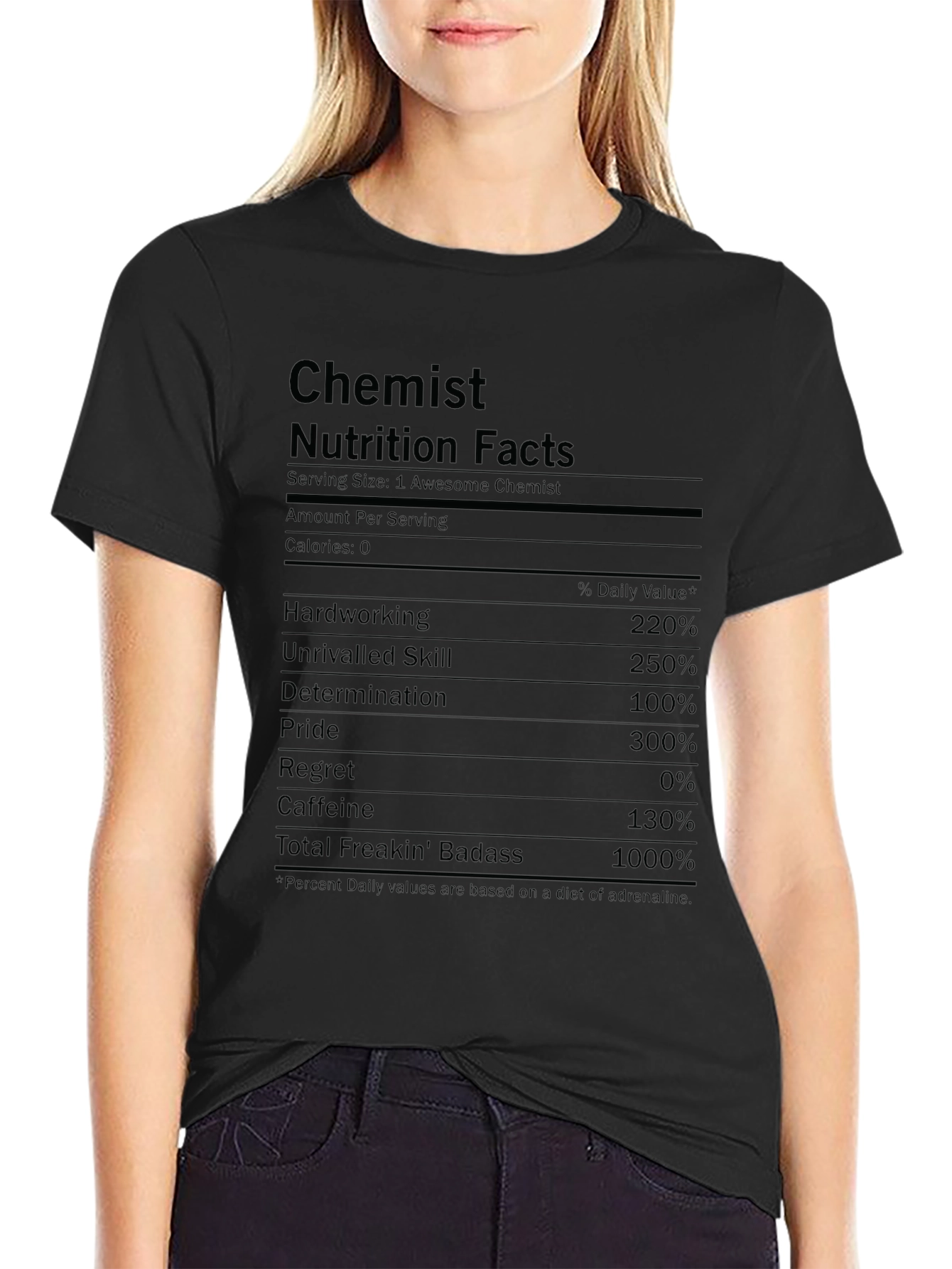 Chemist Nutrition Facts Graphic T-Shirt