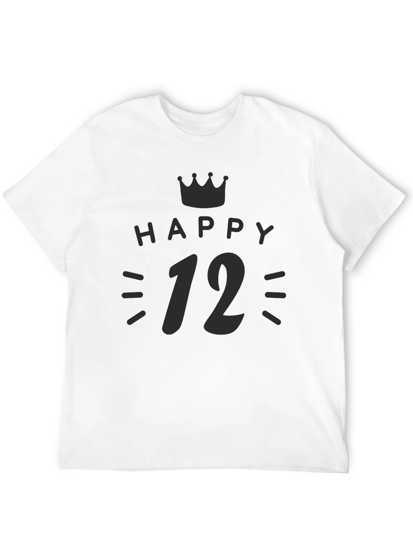 Happy 12th Birthday Black T-Shirt