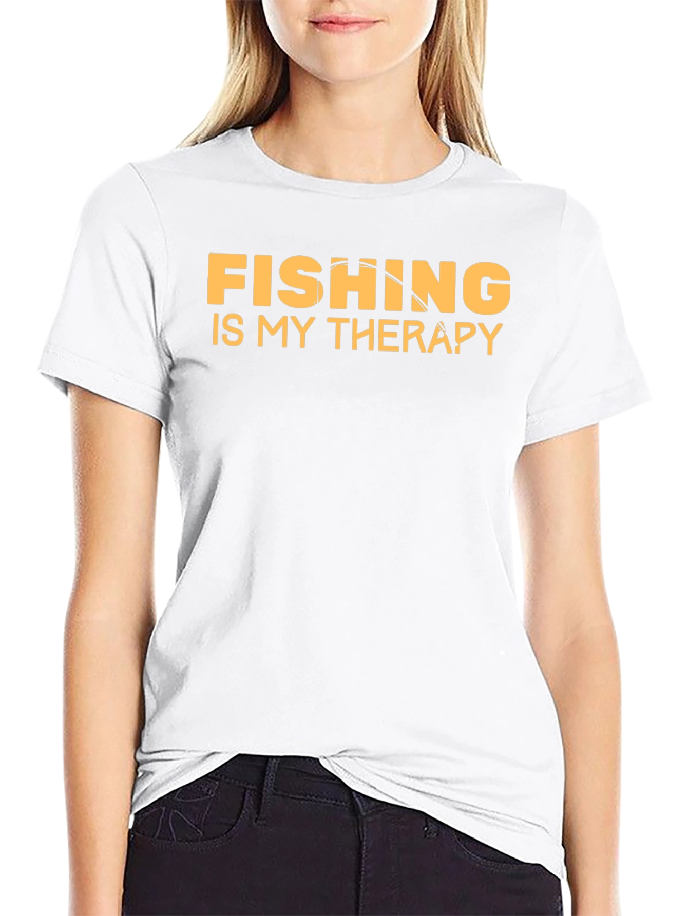 Fishing is My Therapy T-Shirt Black