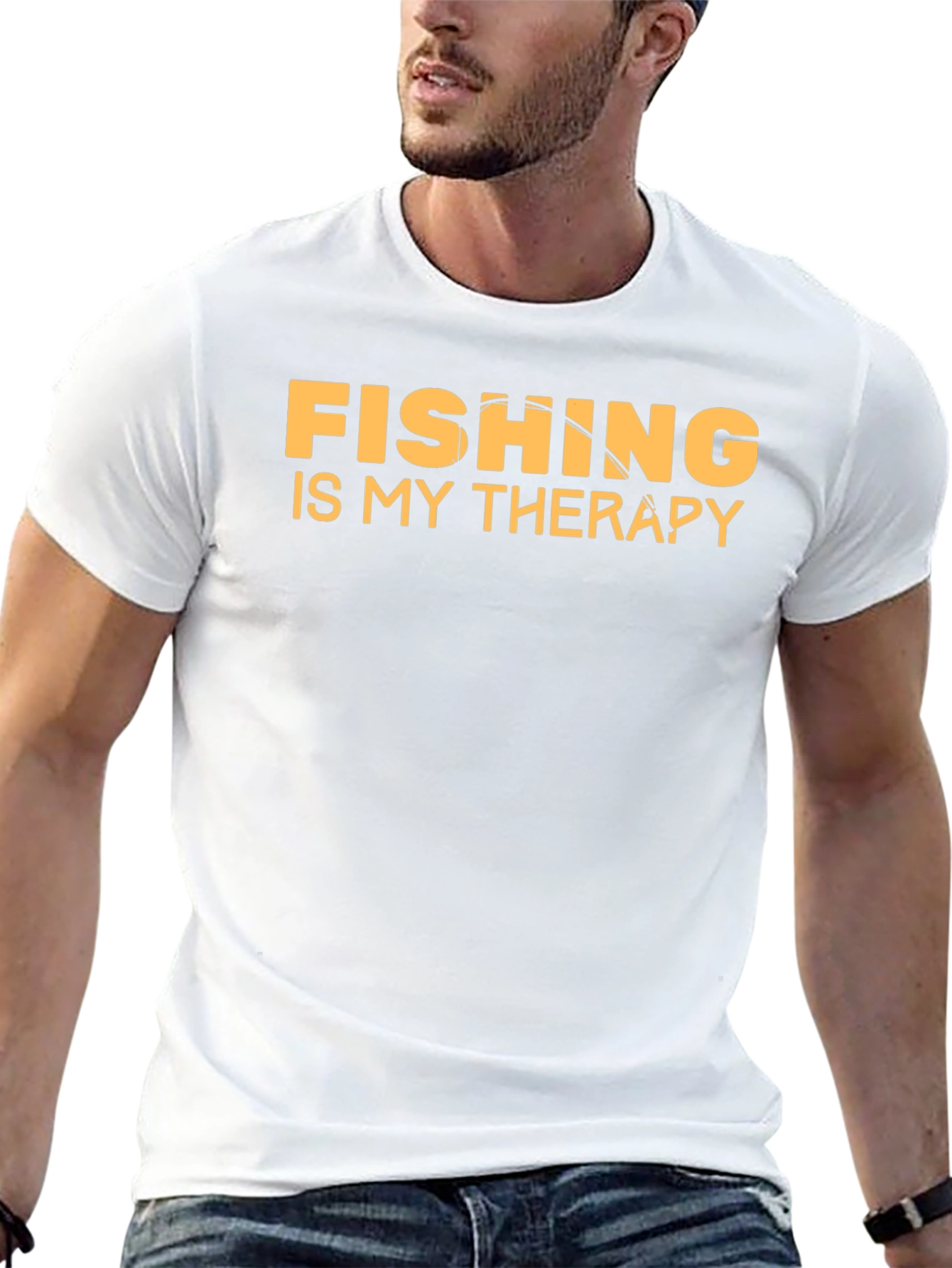 Fishing is My Therapy T-Shirt Black