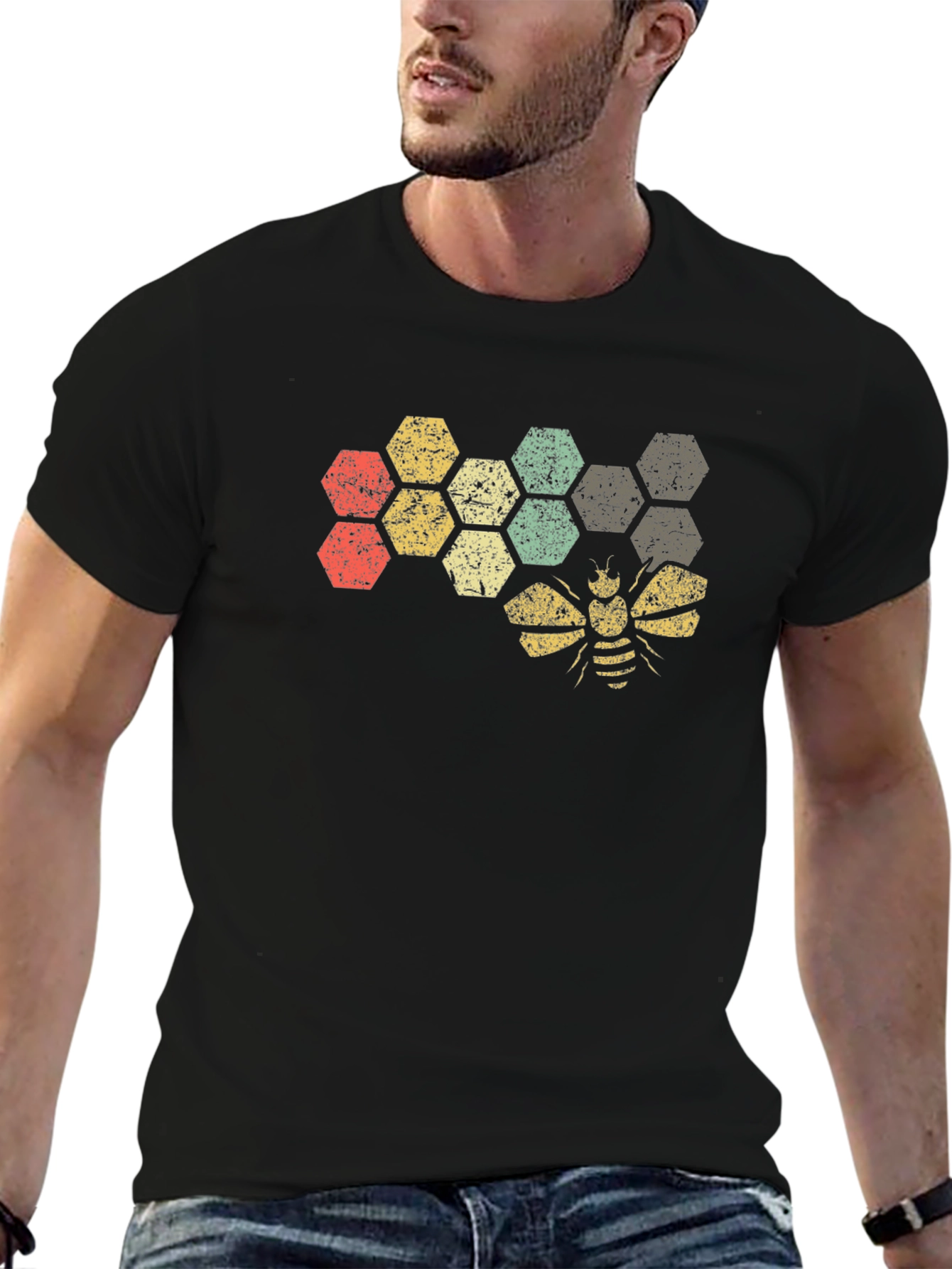 Honeycomb Bee Graphic T-Shirt
