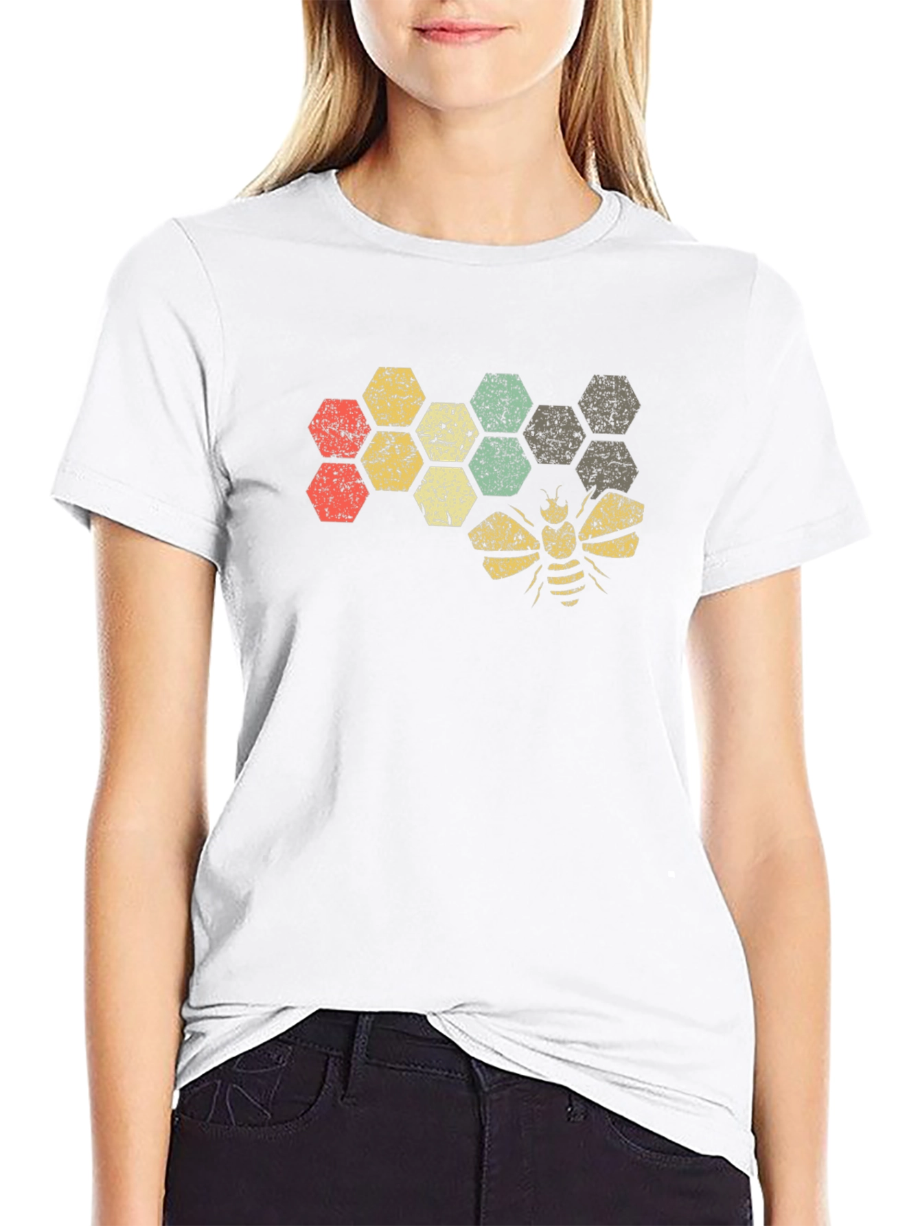 Honeycomb Bee Graphic T-Shirt