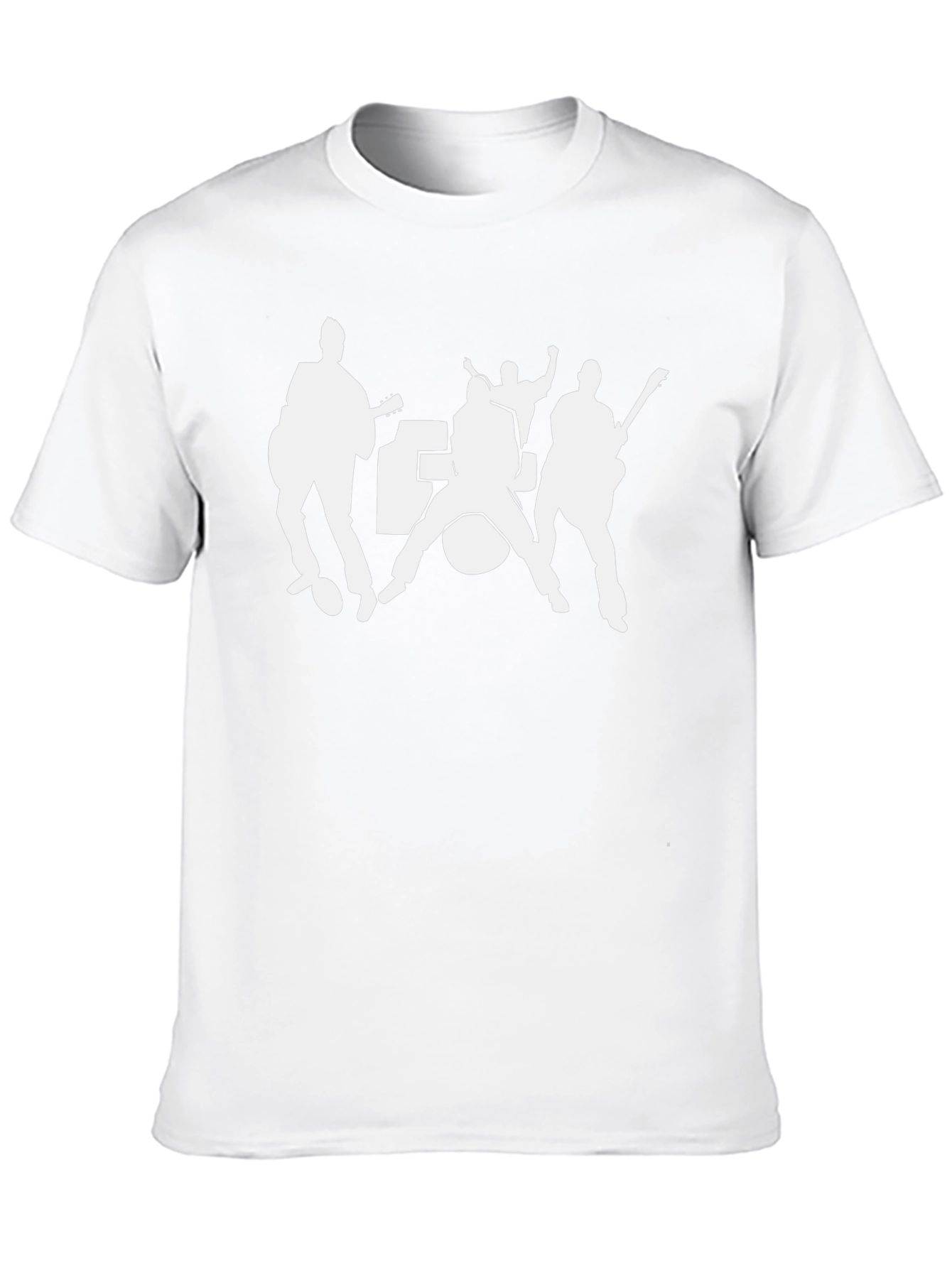 Band Silhouette Graphic Tee - Black Cotton Blend