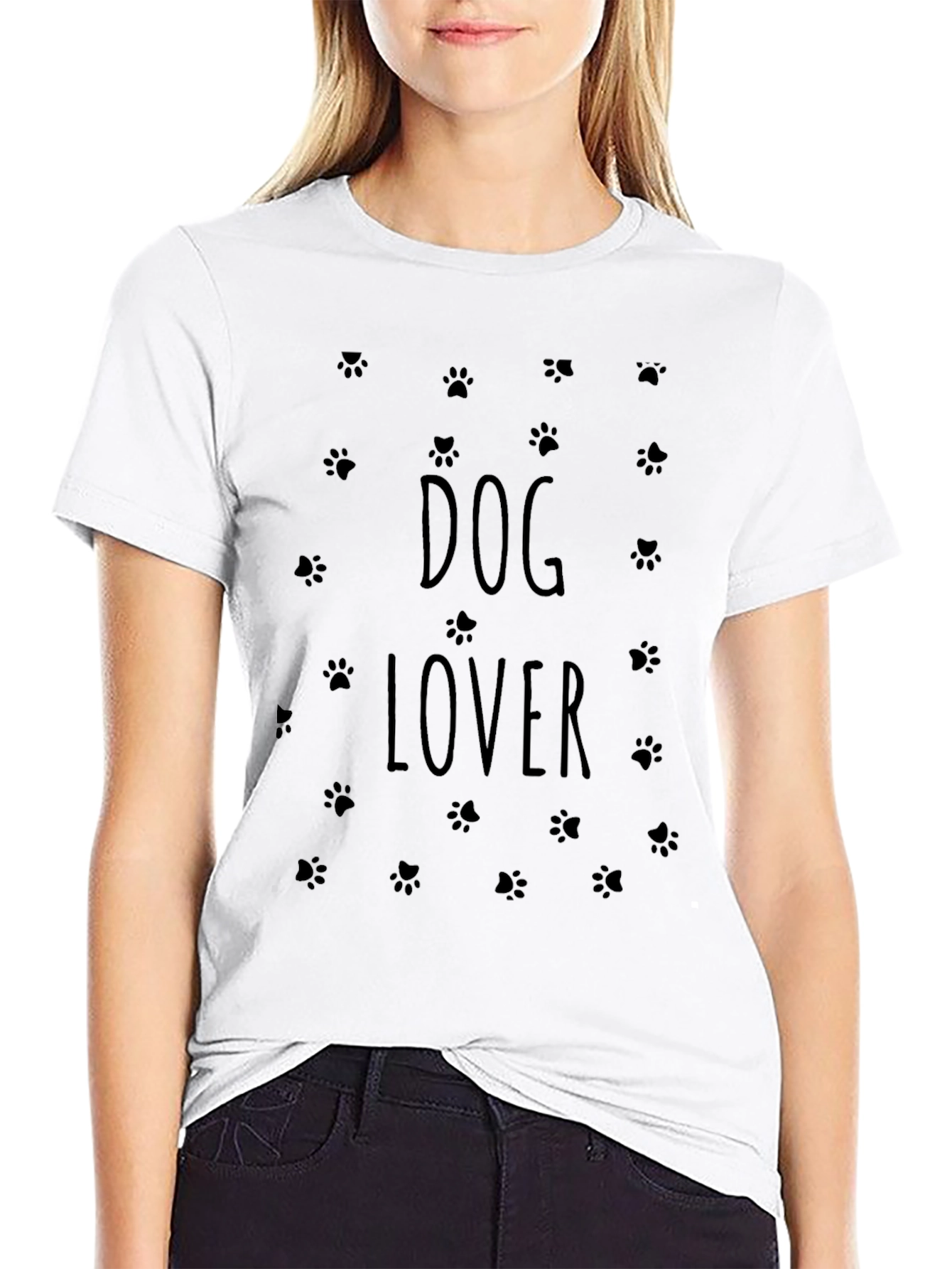 Dog Lover Paw Print T-Shirt - Casual Black Tee
