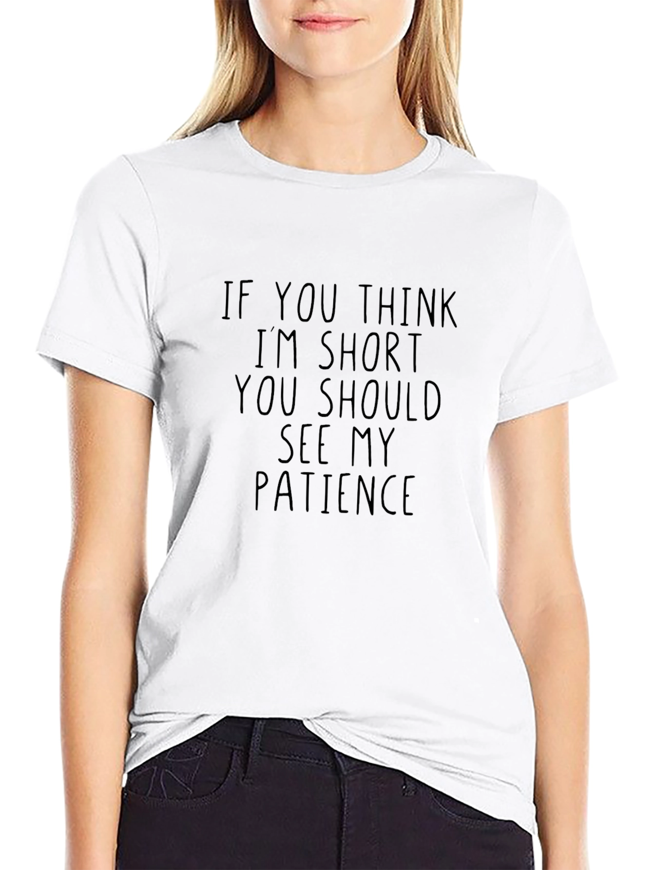 Humorous Short Patience Black T-Shirt