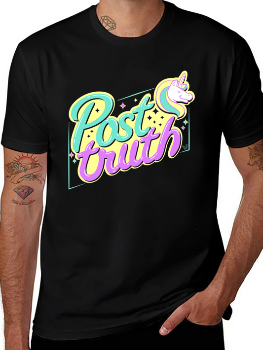 Post Truth Unicorn Graphic T-Shirt - Black Cotton Tee