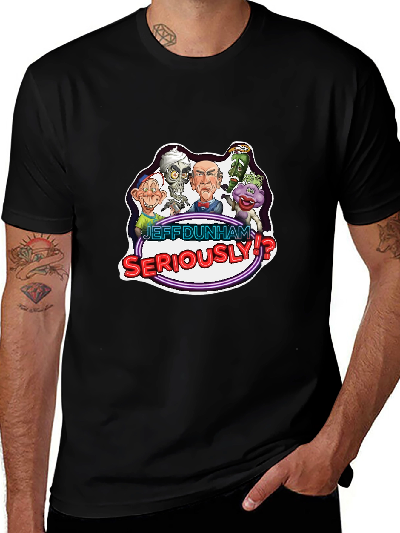 Jeff Dunham Seriously!? Black T-Shirt