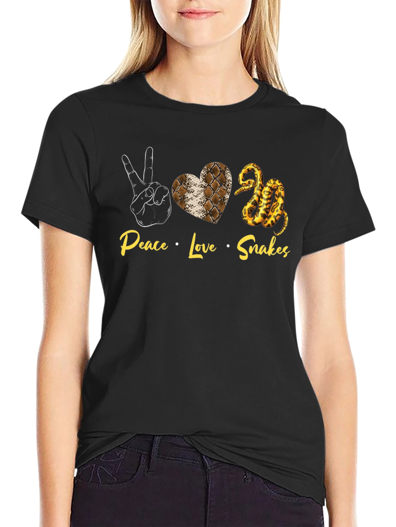 Peace Love Snakes T-Shirt Snake Graphic Tee
