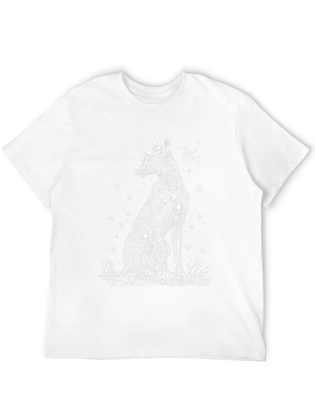 Dog Art Print Black T-Shirt - Unique Design