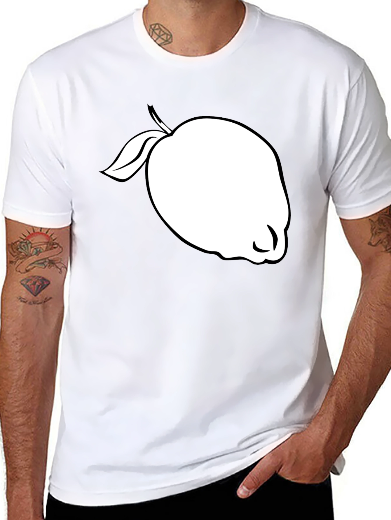 Black T-Shirt with White Guava Graphic