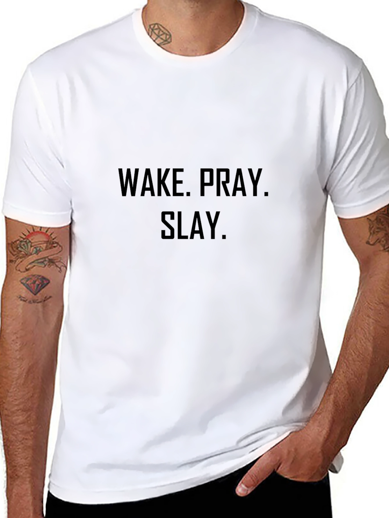 Wake Pray Slay Black Graphic Tee