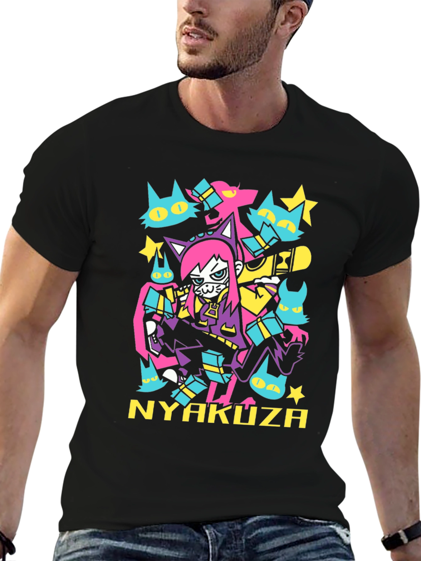 Nyakuza Cats Graphic Tee - Anime Inspired Streetwear