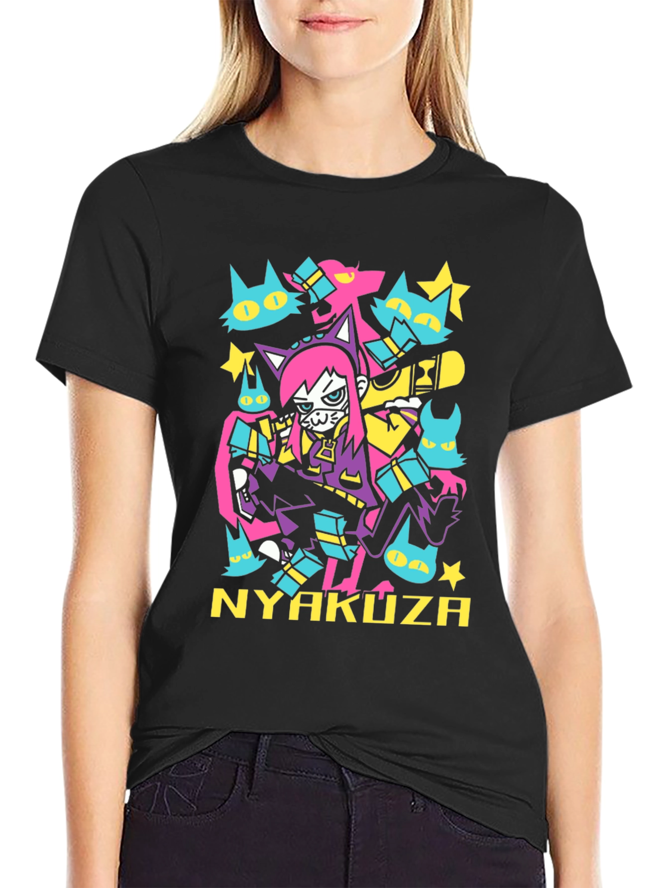 Nyakuza Cats Graphic Tee - Anime Inspired Streetwear
