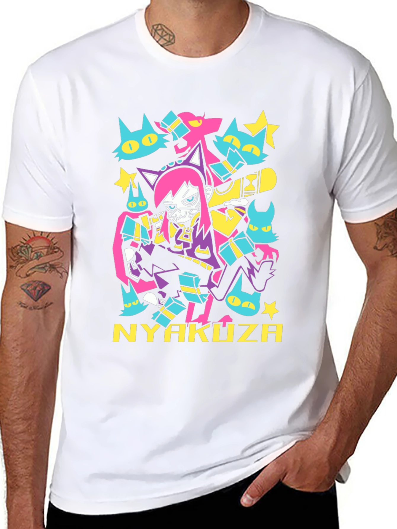 Nyakuza Cats Graphic Tee - Anime Inspired Streetwear